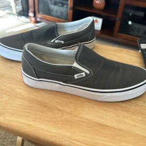 Gently used grey slip on vans